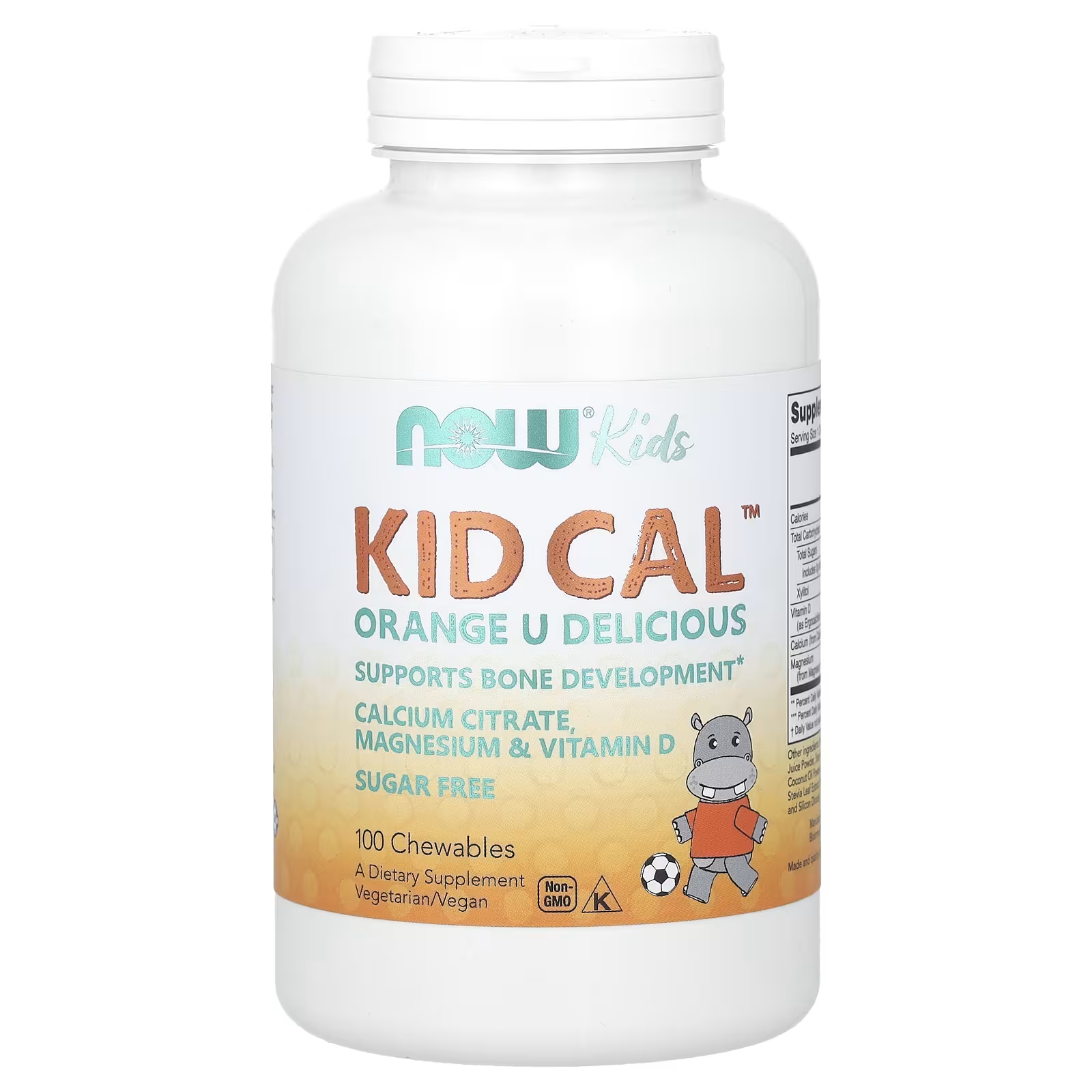 Пищевая добавка Now Foods Kid Cal Orange, 100 жевательных таблеток swanson цитрат кальция и витамин d 250 таблеток