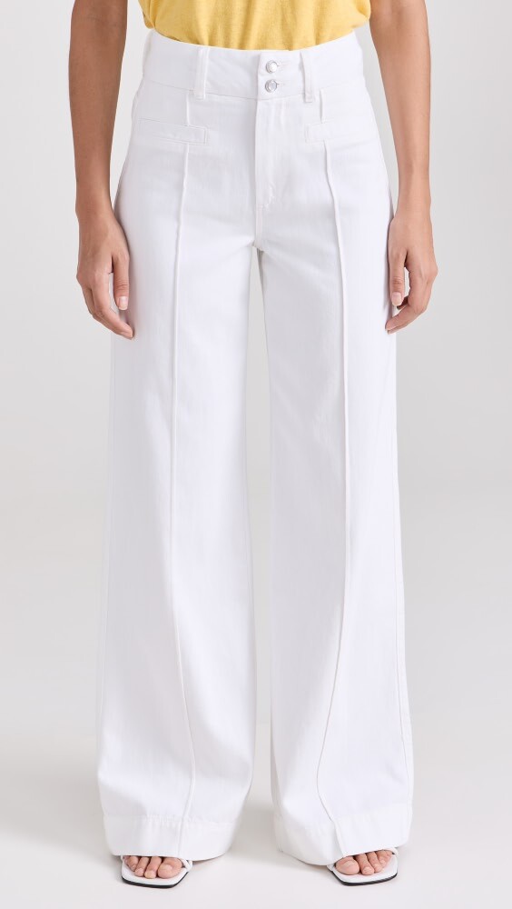 

Джинсы PAIGE Harper with Wide Waistband and Pintucks