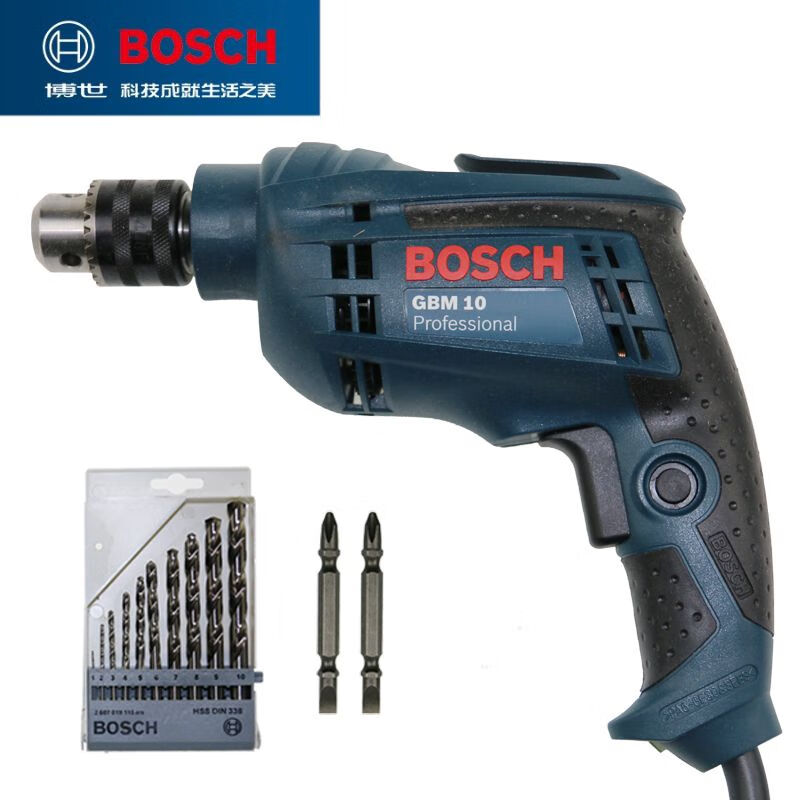 Дрель ручная Bosch GBM10 + сверла