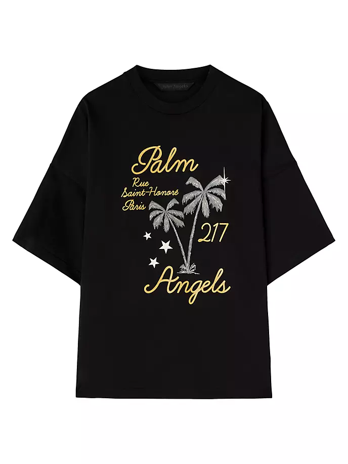

Футболка с круглым вырезом и логотипом Palm Angels, цвет black gold