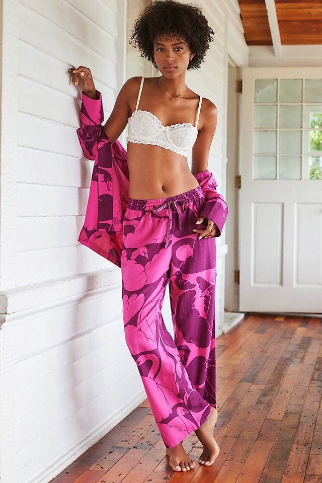 

Брюки пижамные Anthropologie фланелевые, розовый