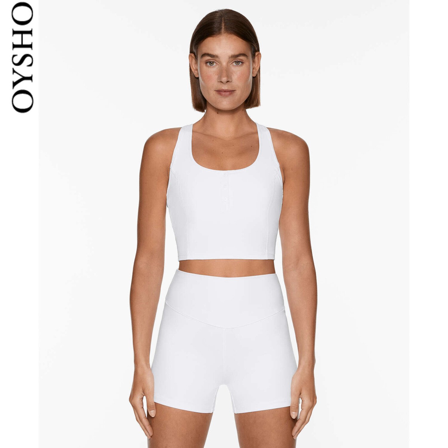 

Жилет короткий Oysho с подтяжками, белый