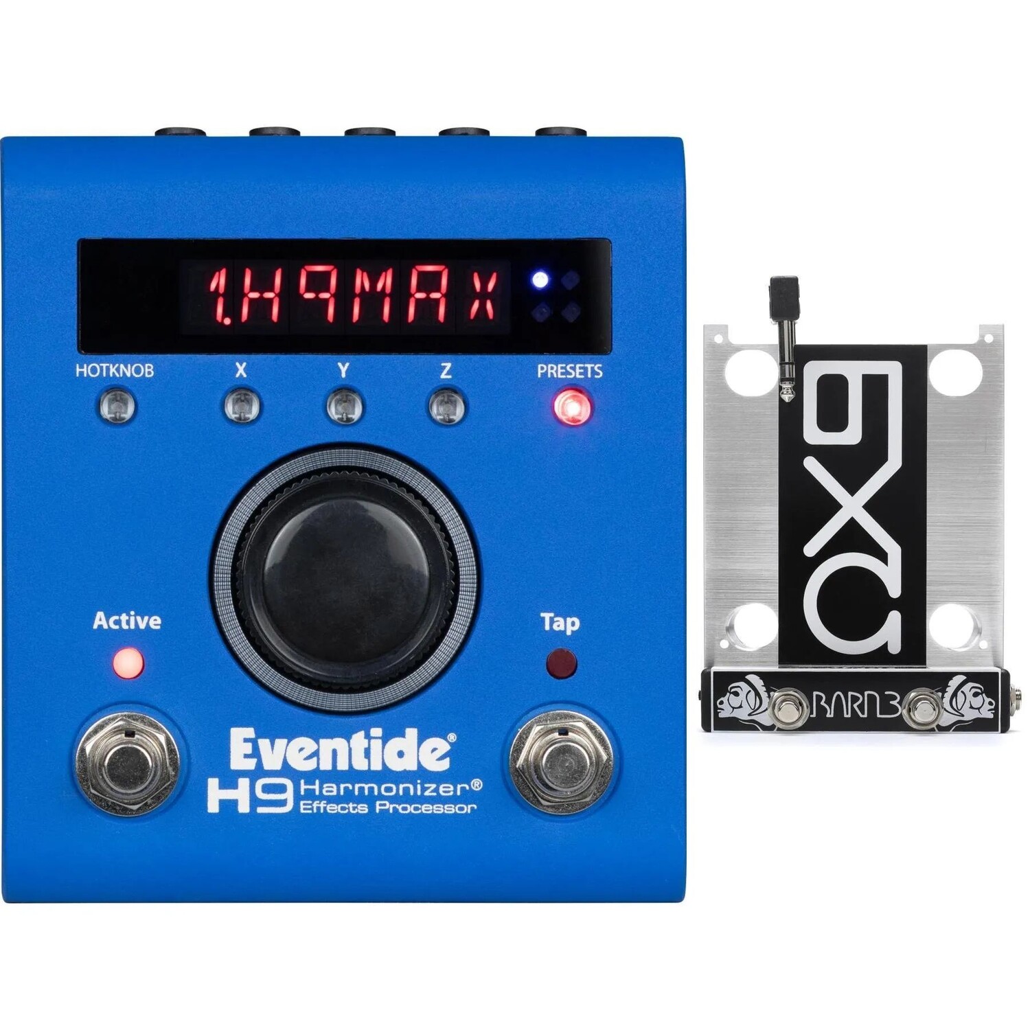 

Педаль мультиэффектов Eventide H9 Max и дополнительный переключатель Barn3 OX-9 — синий