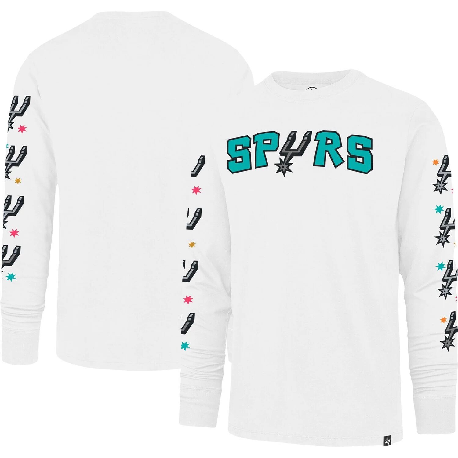 

Мужская белая футболка с длинным рукавом '47 San Antonio Spurs City Edition Downtown Franklin