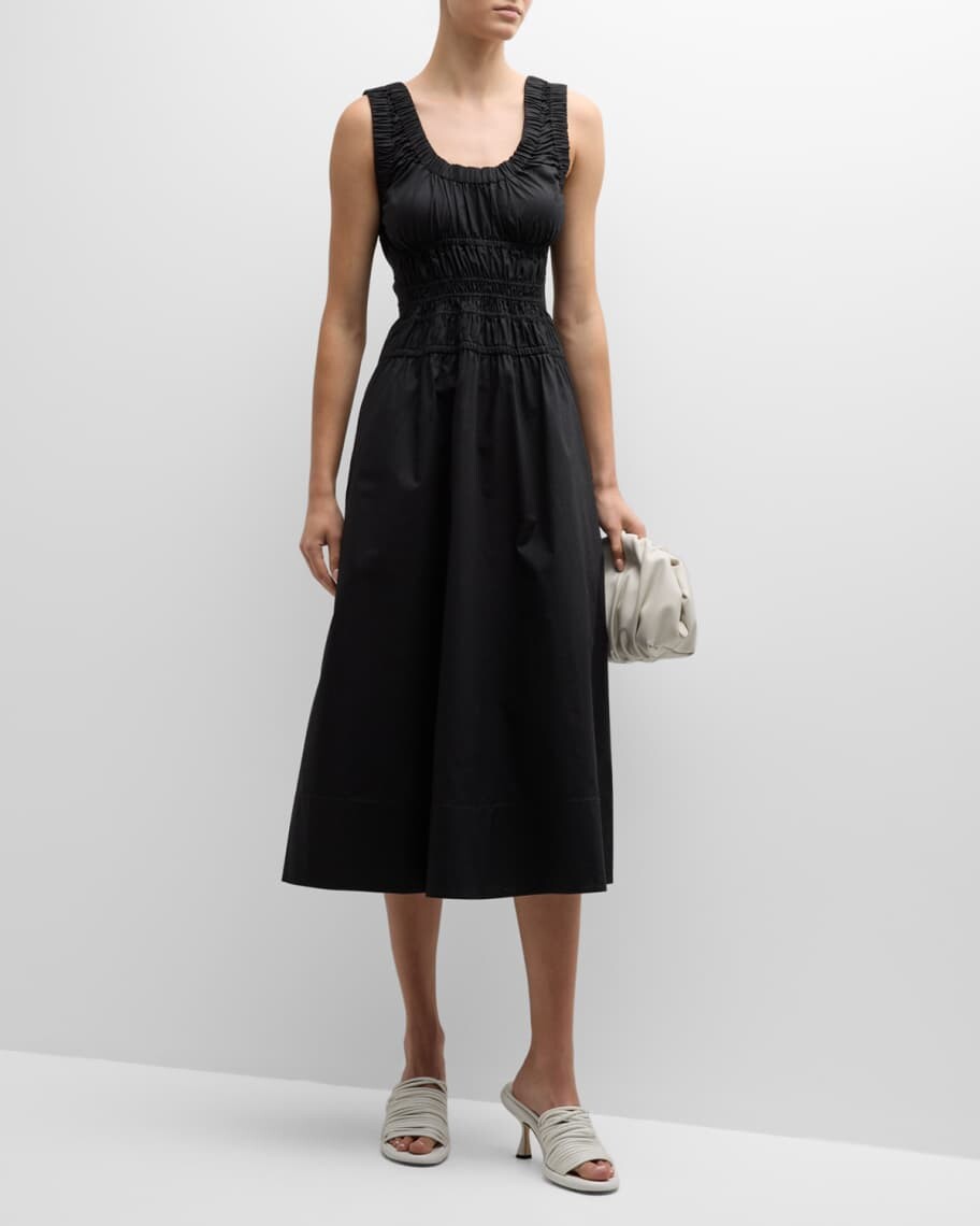 

Платье миди из поплина со сборками Proenza Schouler White Label
