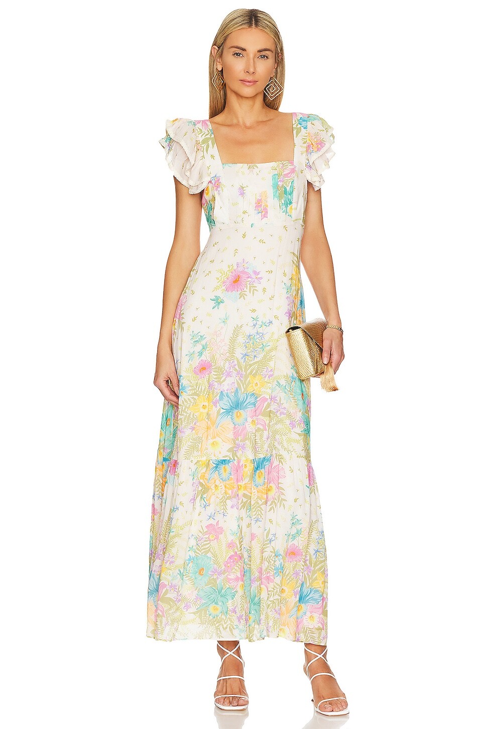 

Платье SPELL Lei Lei Frill Gown, цвет Cream Floral