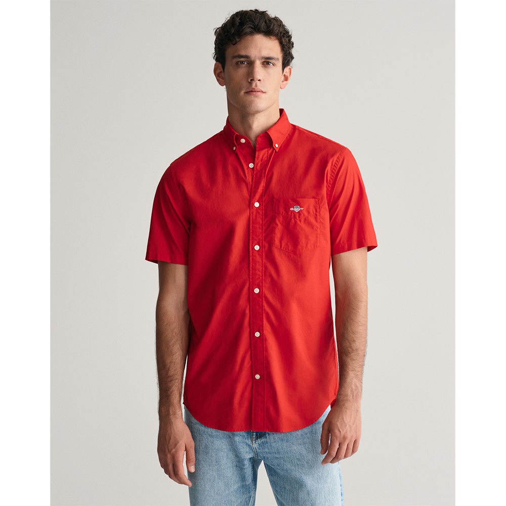 Рубашка с коротким рукавом Gant Reg Poplin, красный
