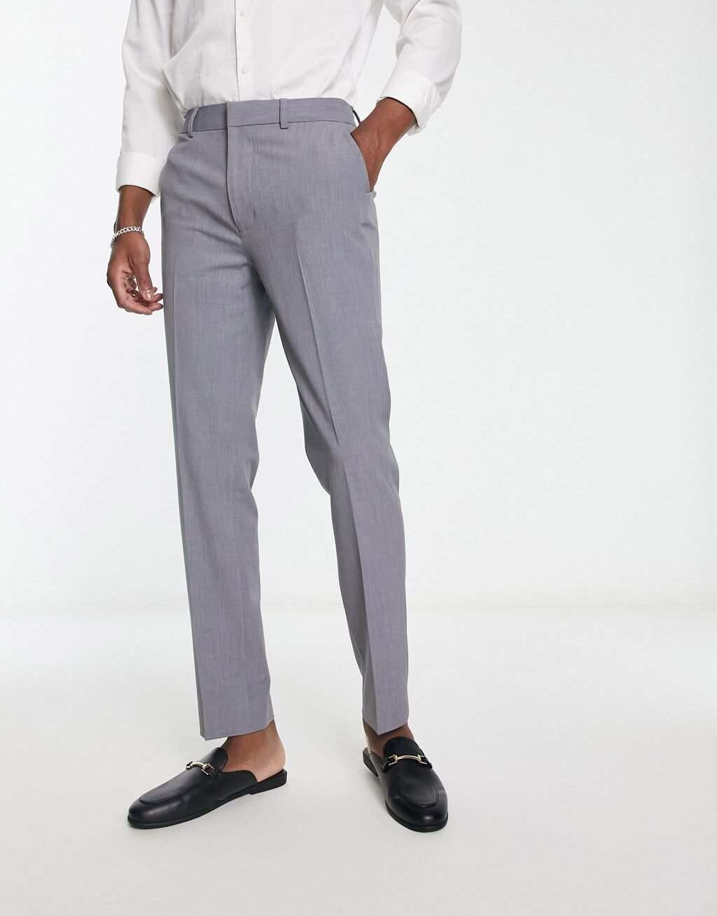 

Серые узкие элегантные брюки ASOS DESIGN, Серый