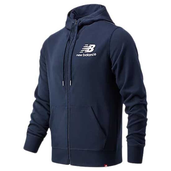 

Толстовка New Balance Essentials Stacked Logo Full Zip, синий