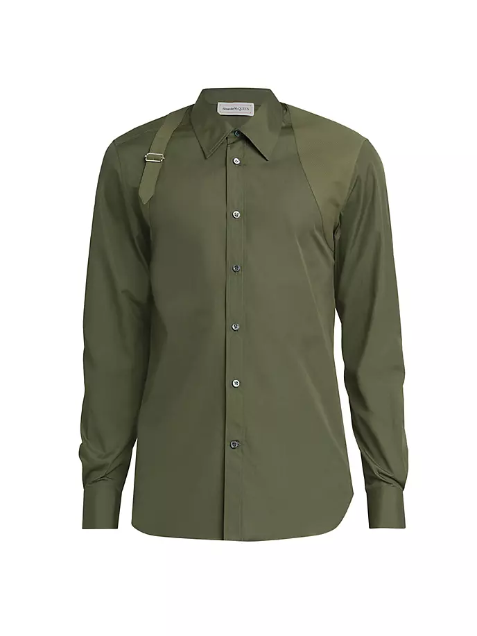 

Хлопковая рубашка с пуговицами спереди Alexander Mcqueen, цвет new khaki