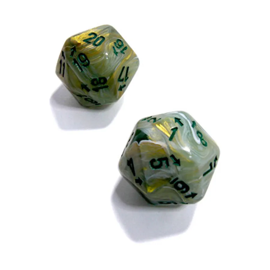 

d20 25 мм Мраморно-зеленый/Темно-зеленый, Dice - Count Up & Down