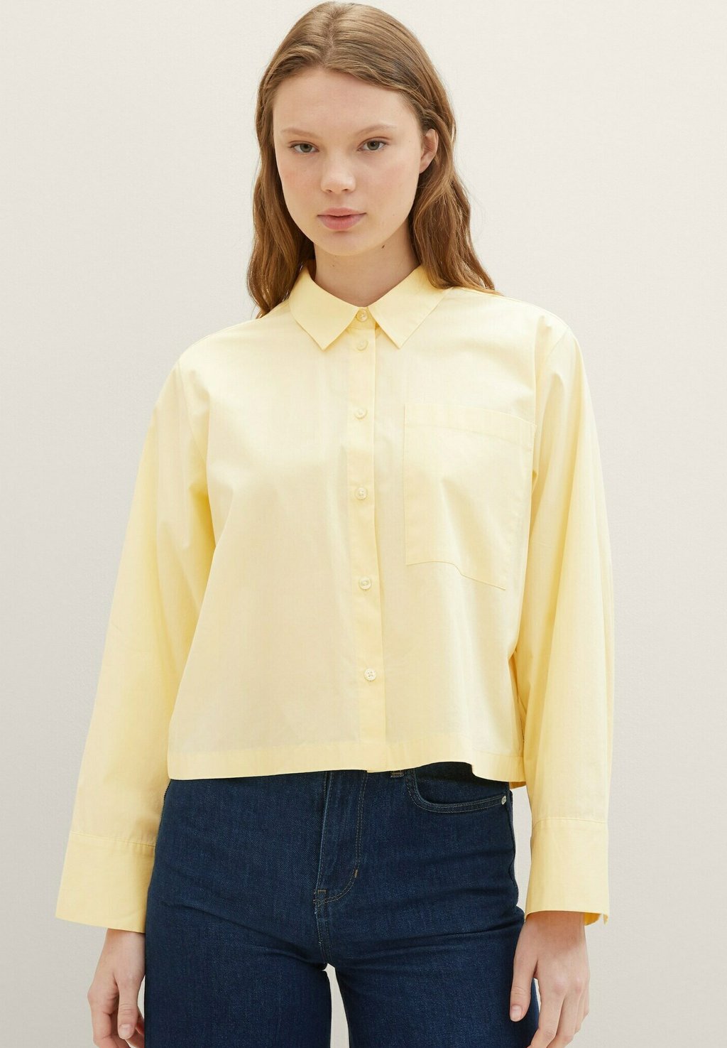 Блузка-рубашка TOM TAILOR DENIM, цвет light yellow