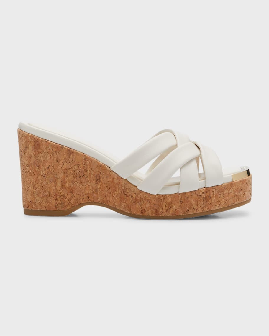 

Кожаные босоножки на танкетке Maribou с клетками Jimmy Choo