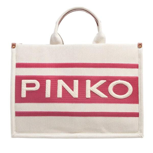 

Сумка-тоут shopper ecru/fuxia antique Pinko, бежевый