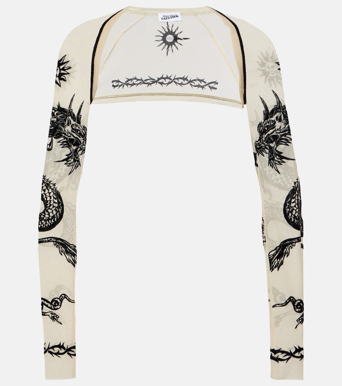 

Тюлевые плечи с принтом tattoo collection Jean Paul Gaultier, нейтральный