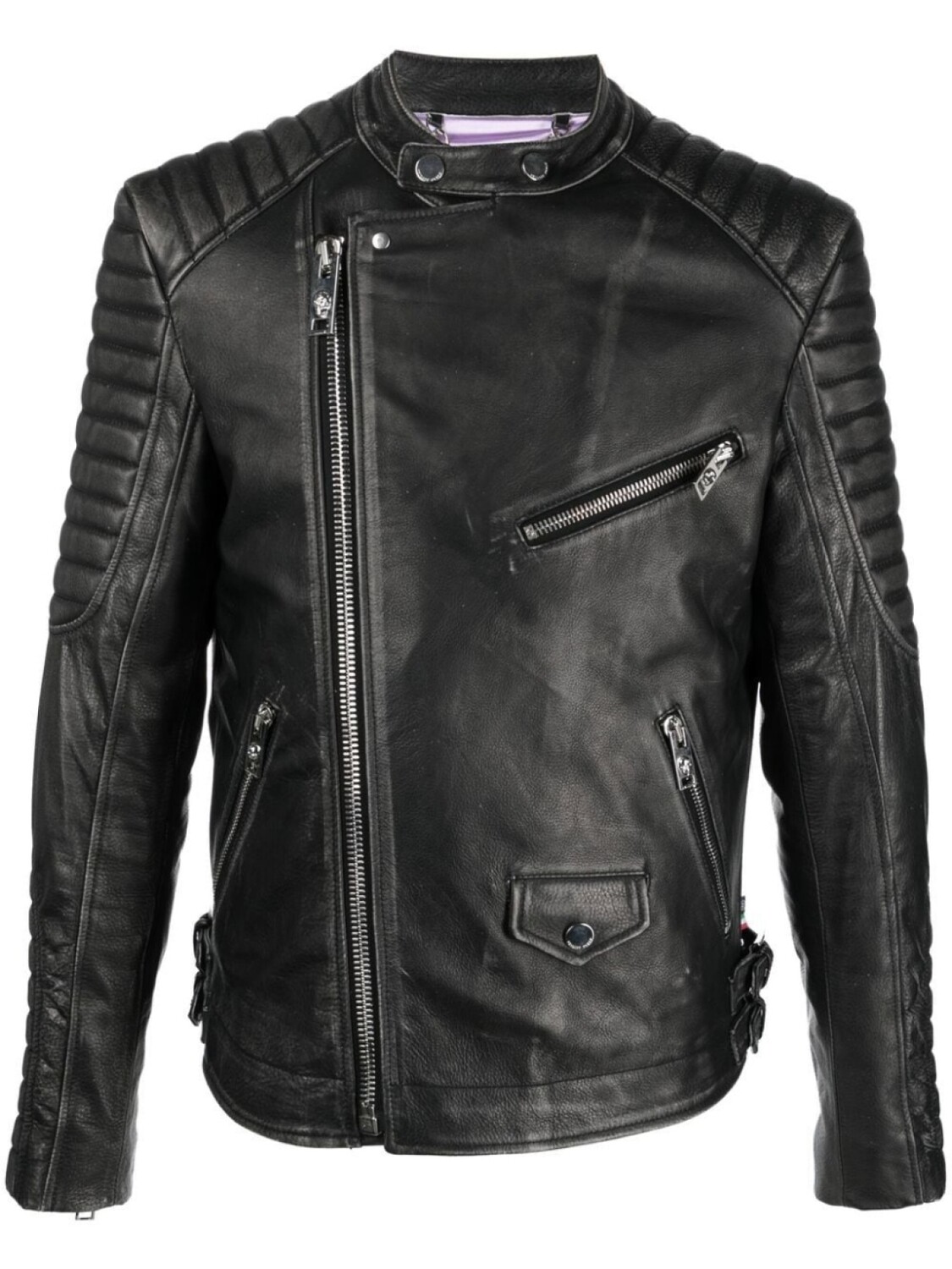 

Philipp Plein куртка Skull Bones с эффектом металлик, черный
