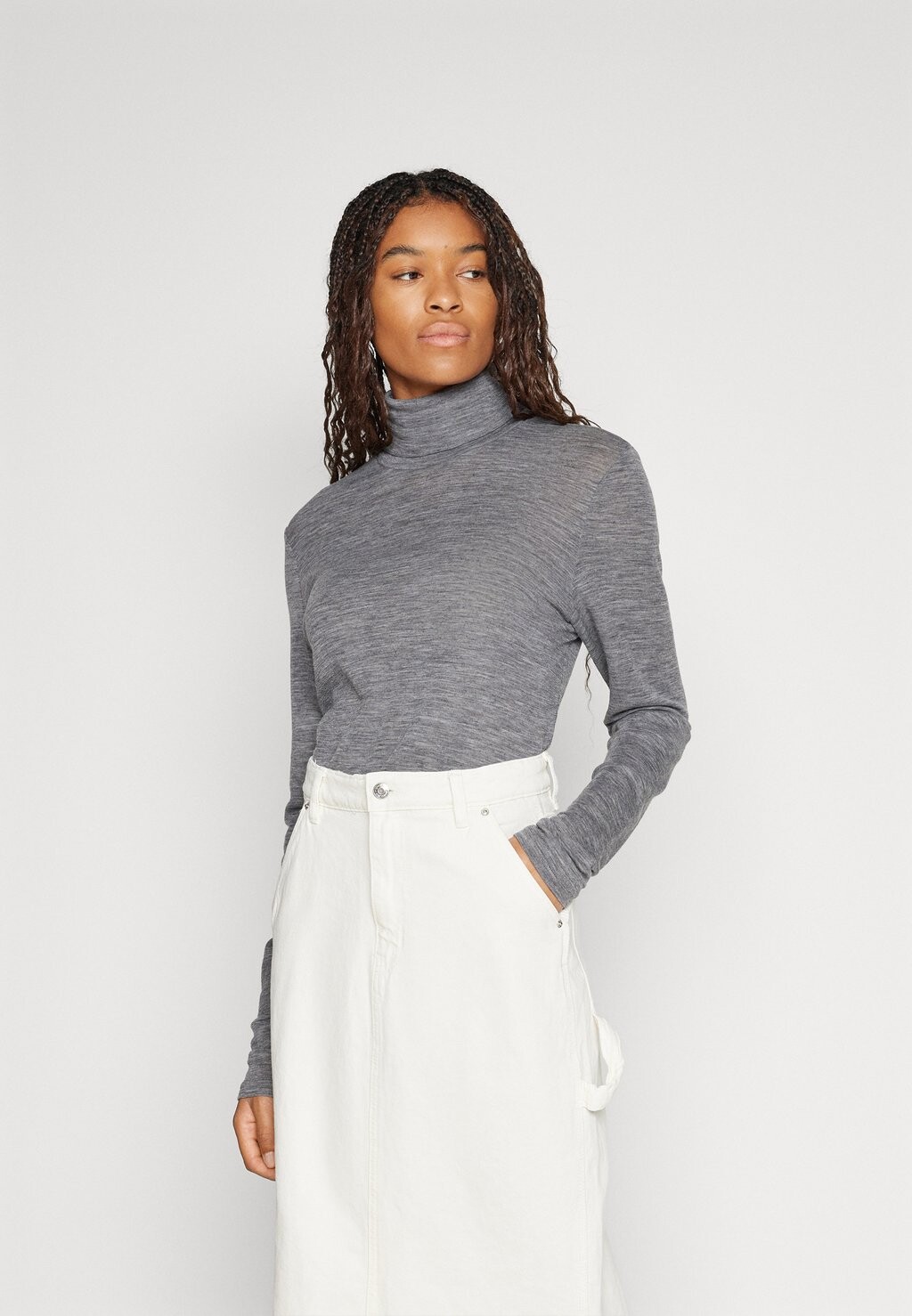 

Футболка с длинным рукавом Vmgladis Roll Neck Vero Moda, цвет medium grey