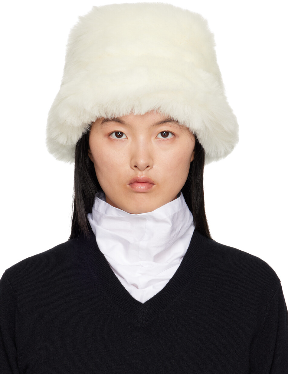 

Рубашка Comme des Garcons Белая панама из искусственного меха Comme des Garçons