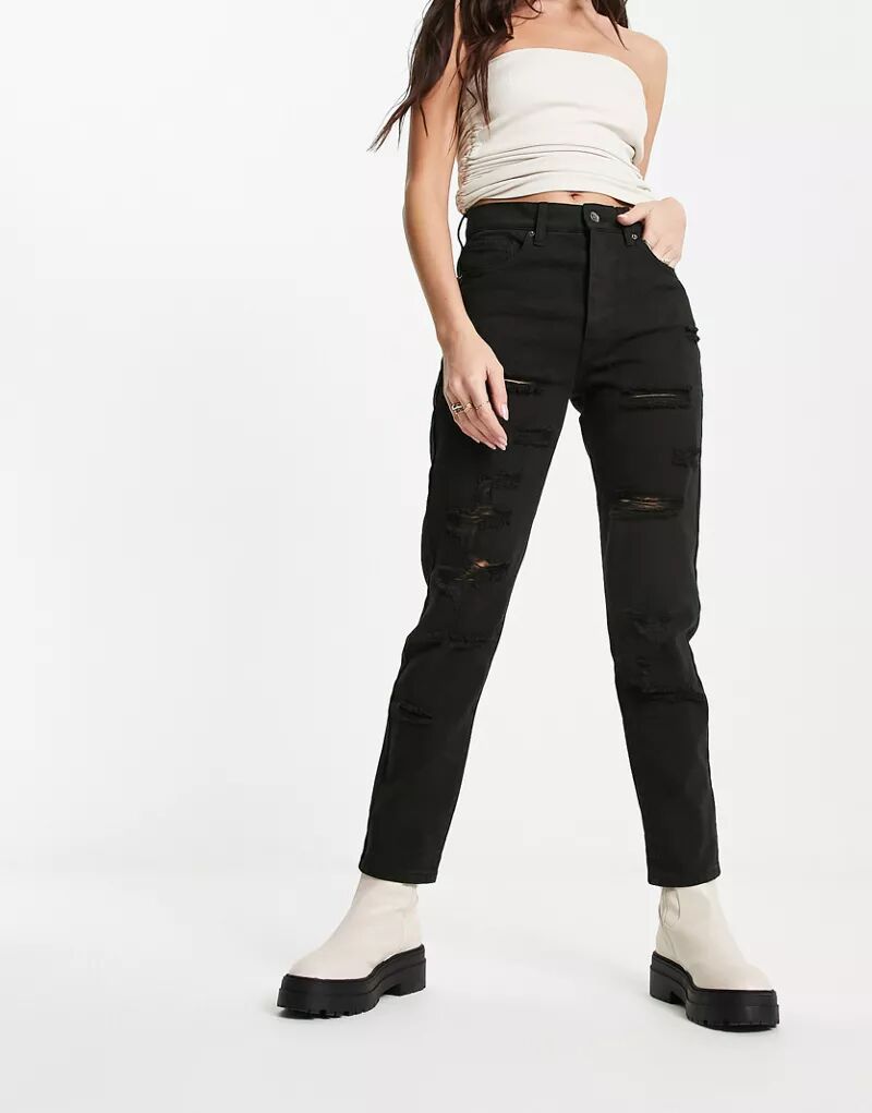 Черные рваные джинсы бойфренда Armani Exchange черные рваные джинсы lemaire