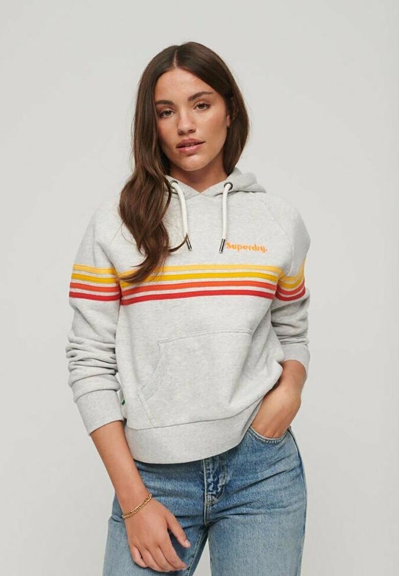 

Толстовка Superdry RAINBOW STRIPE LOGO, цвет birut grey marl