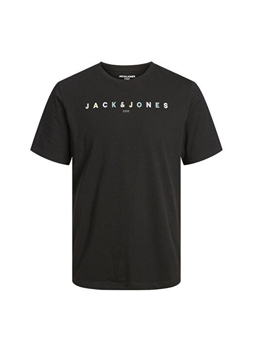 

Бирюзовая мужская футболка с круглым вырезом с принтом Jack & Jones