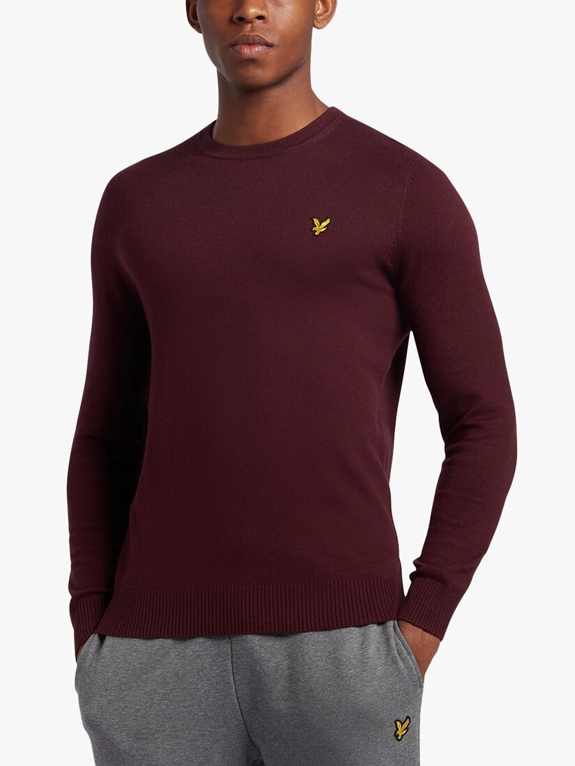 

Джемпер из смесовой мериносовой шерсти Lyle & Scott с круглым вырезом, бордовый, Красный