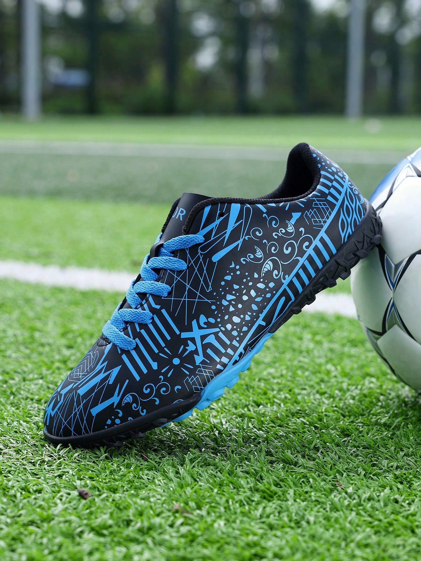 Мужские черные футбольные бутсы с шипами Ag/Sg Футбольные бутсы для газона / Обувь для регби, синий