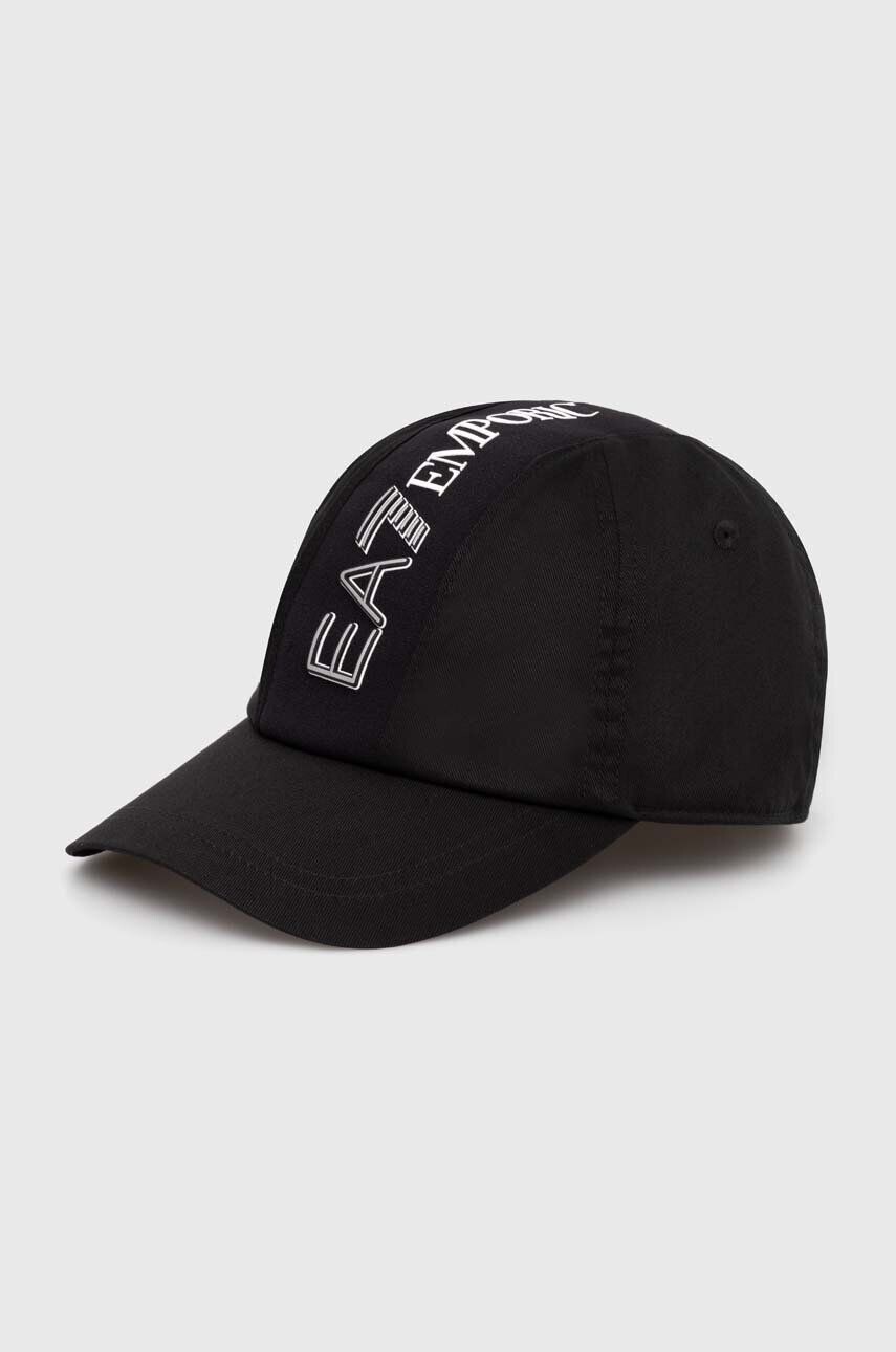 

Хлопковая бейсболка EA7 Emporio Armani, черный