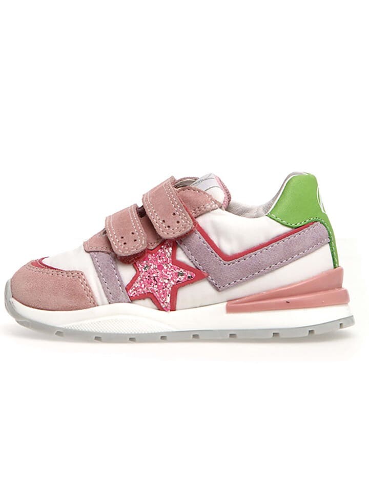 

Низкие кроссовки Naturino Leder Evon, цвет weiß/rosa/grün