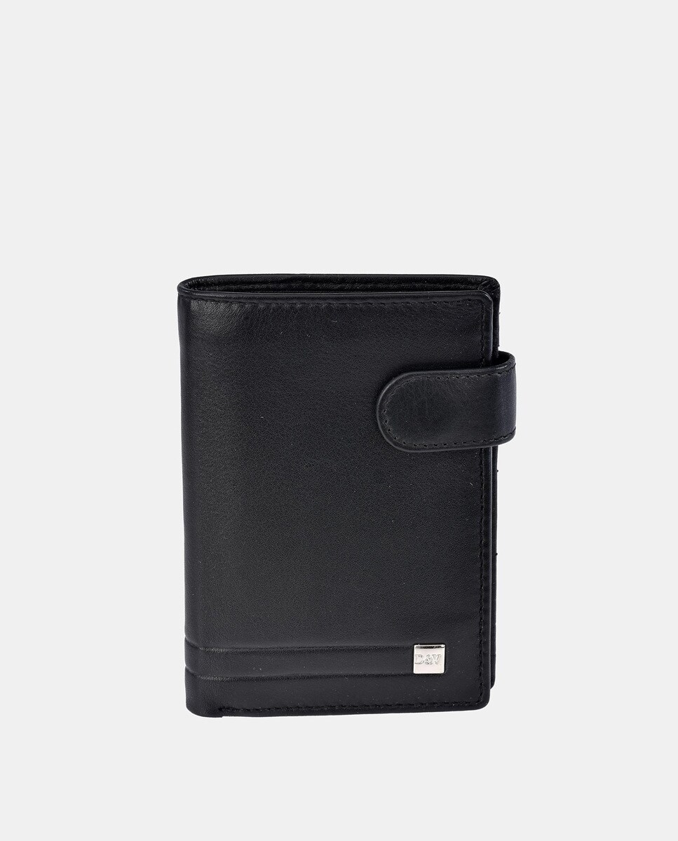 Daviletto мужской черный кожаный вертикальный кошелек с портмоне Daviletto, черный мужской кошелек daviletto черный