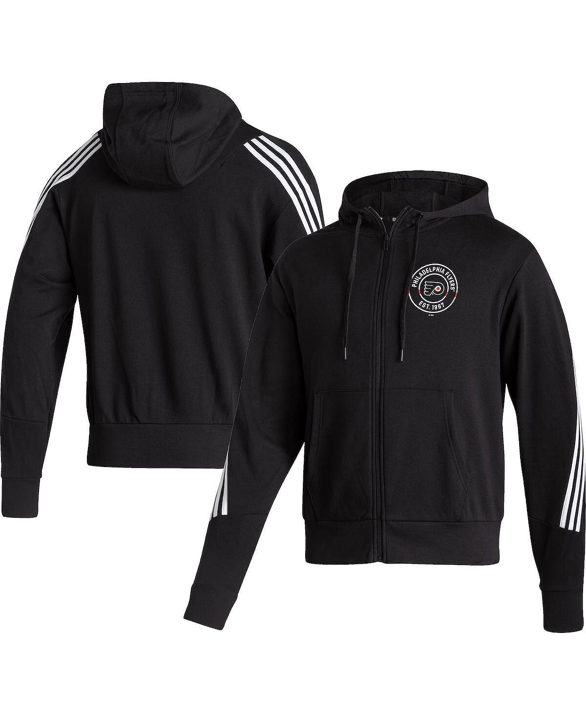 

Мужская черная толстовка с молнией во всю длину Philadelphia Flyers Lifestyle adidas, Черный