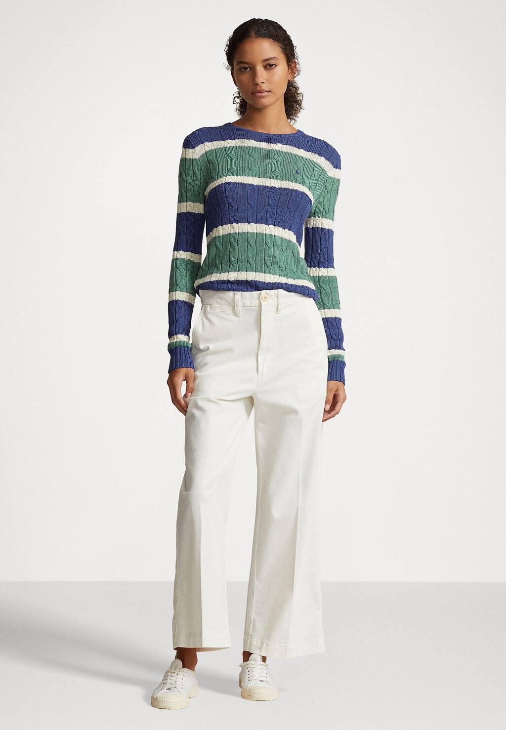 

Свитер Julianna Long Sleeve Polo Ralph Lauren, цвет gem blue/pistachio/cream