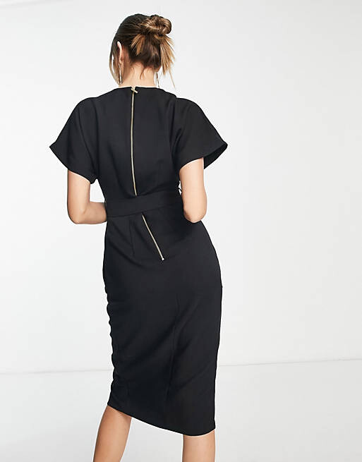 

Черное платье-кимоно с запахом Closet London Tall, Черный