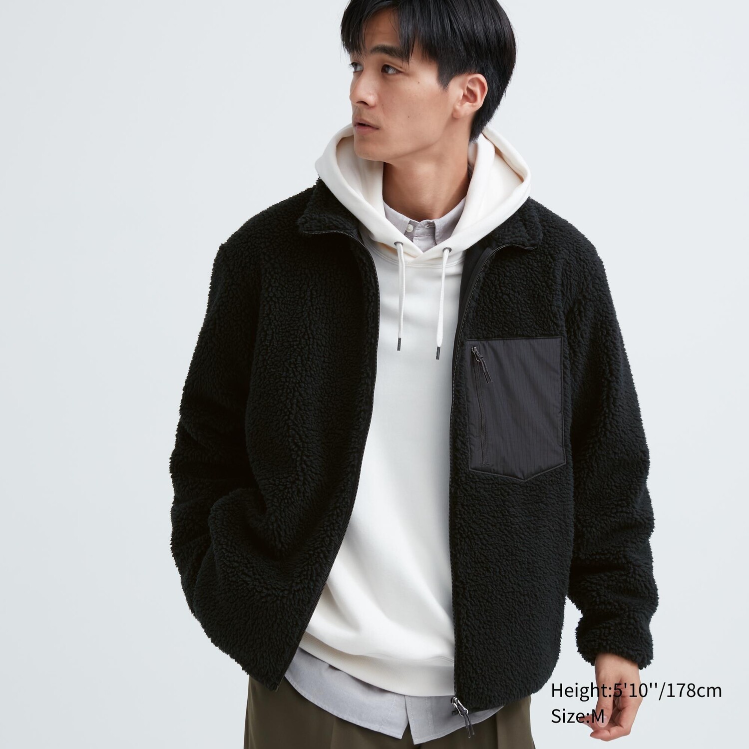 

Ветронепроницаемая флисовая куртка UNIQLO, черный