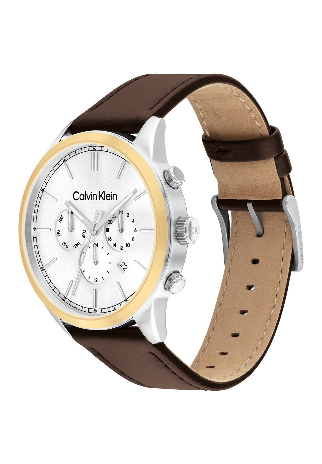 

Хронограф Calvin Klein, коричневое золото серебро