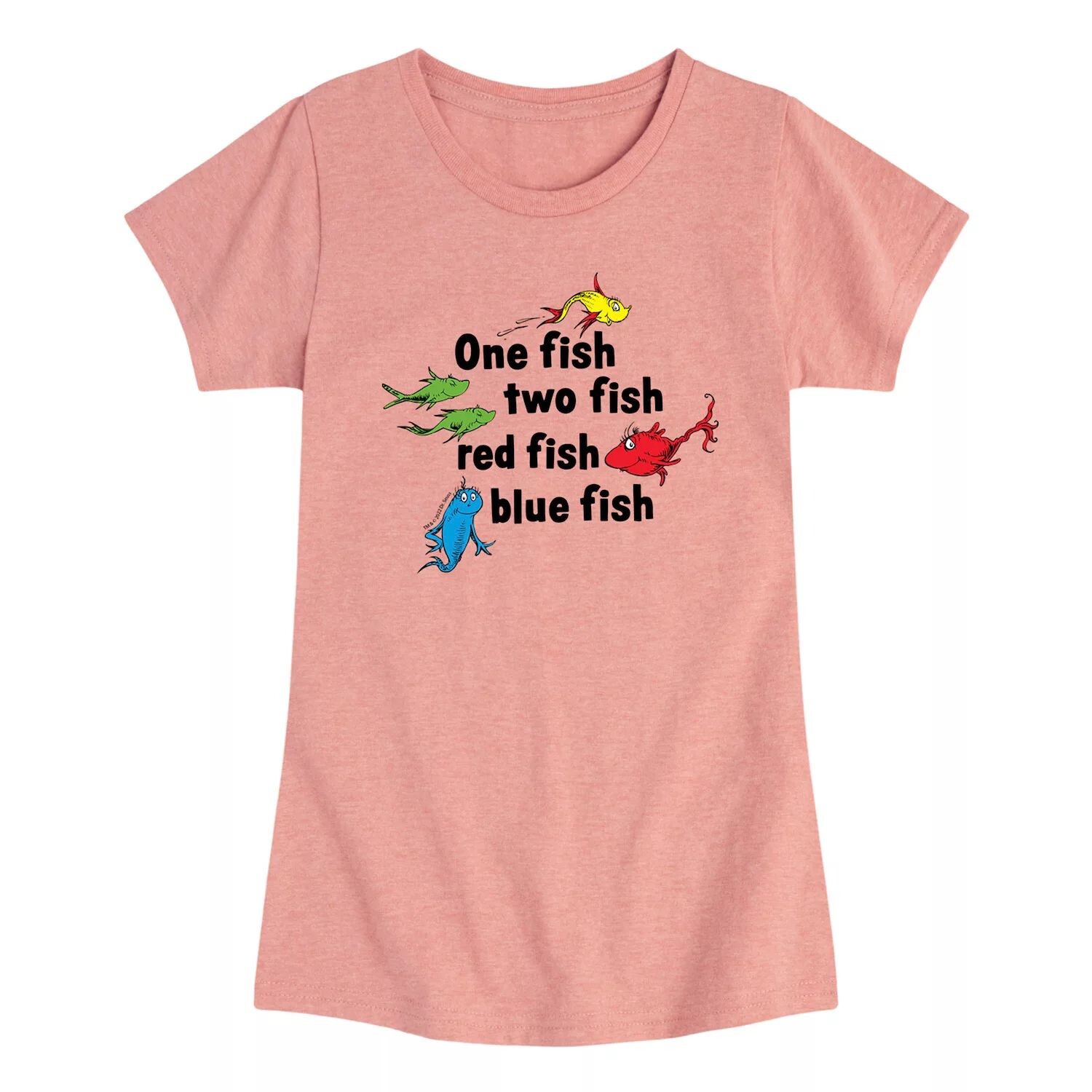 

Футболка с рисунком Red Fish Blue Fish для девочек 7–16 лет Dr. Seuss Licensed Character