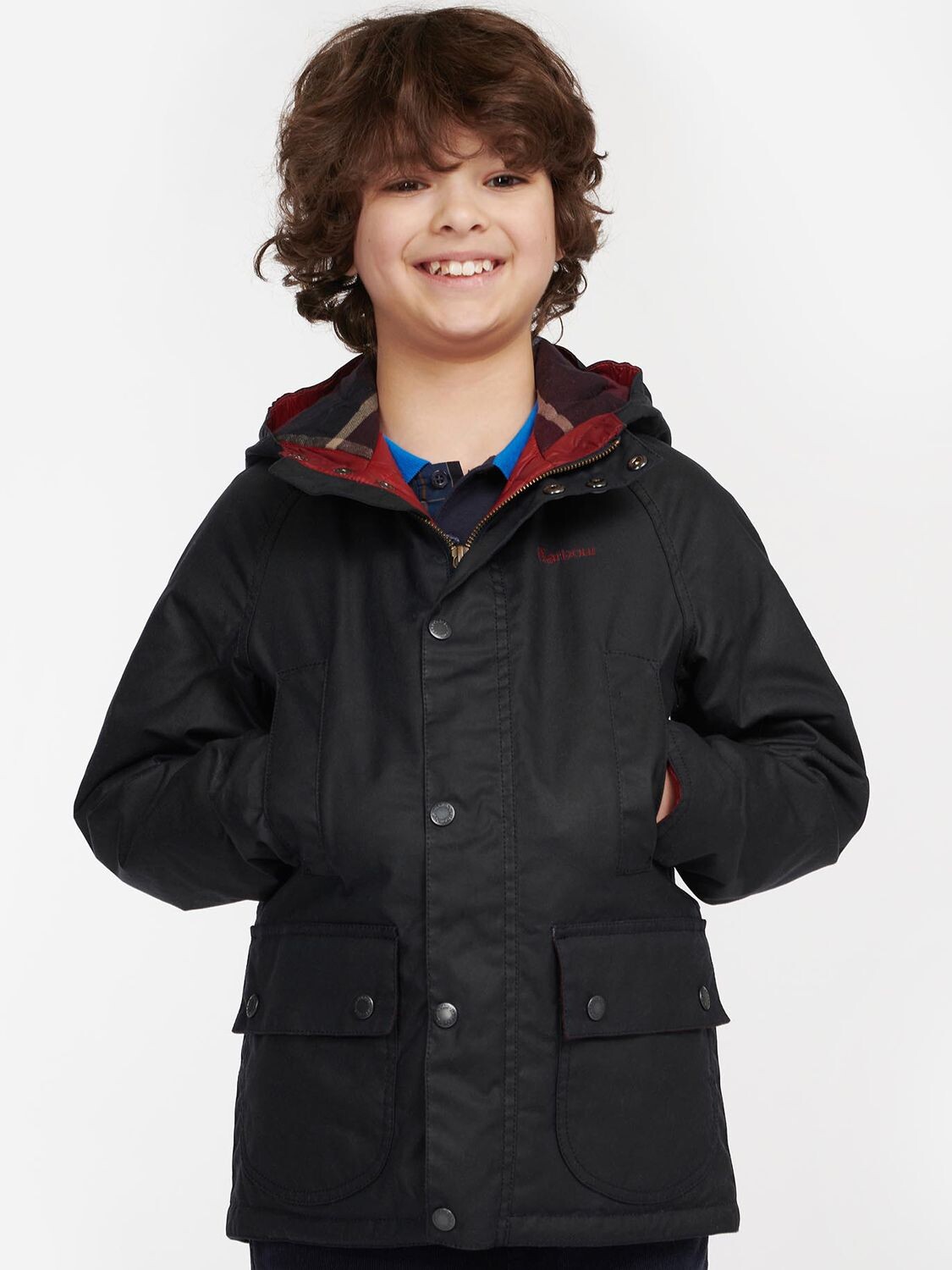 

Детская вощеная куртка Beautfort с капюшоном Barbour, темно-синий