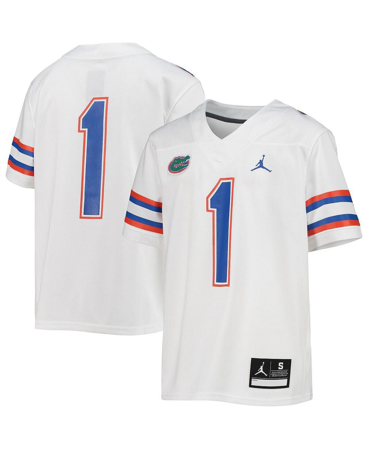 

Белая майка футбольной команды Big Boys № 1 Florida Gators Untouchable Jordan, Белый