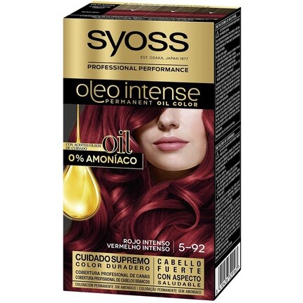 

Стойкая краска для волос Oleo Intense 5-92 Интенсивный красный 50 мл, Syoss