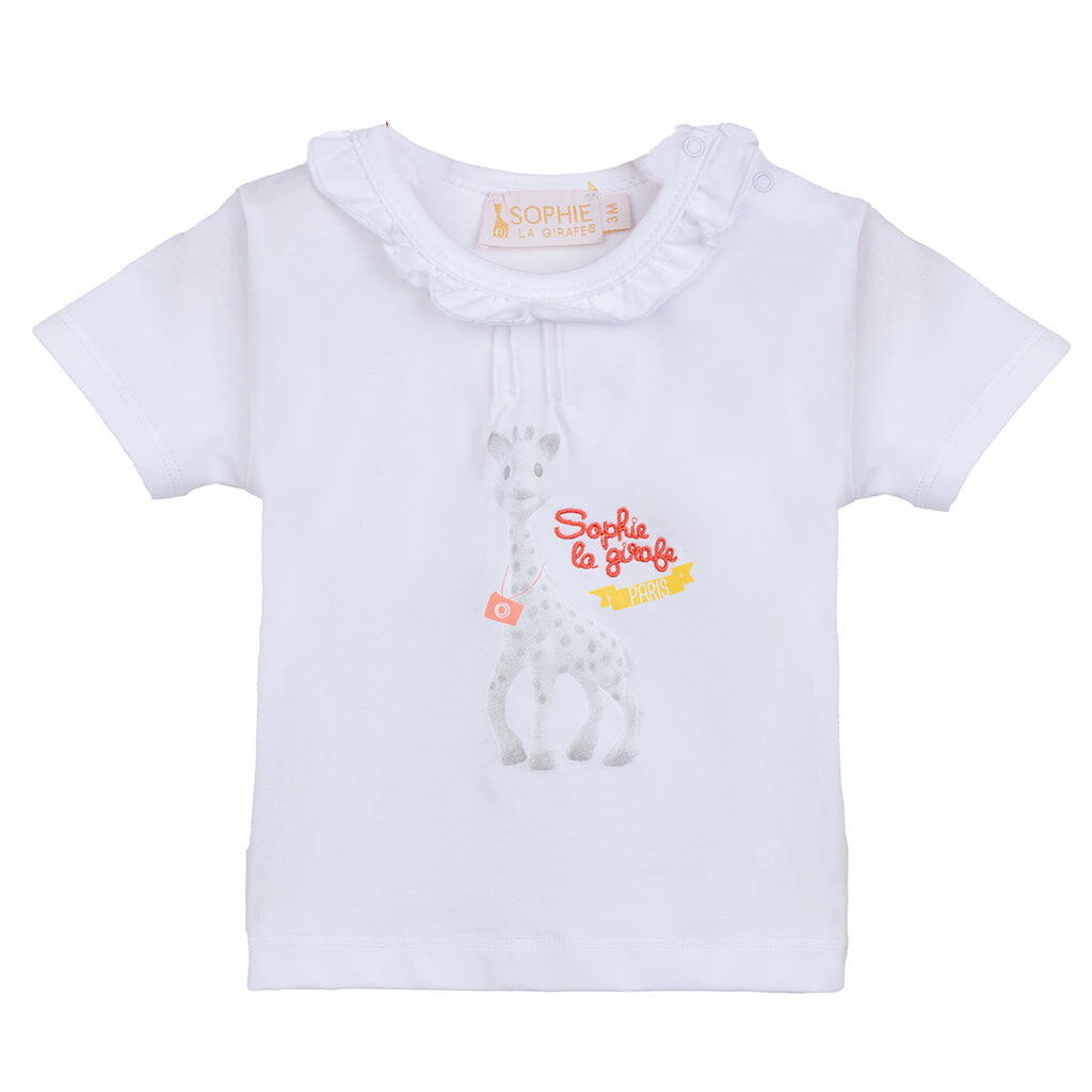 

Белая футболка с рюшами в виде жирафа Sophie la Girafe, белый