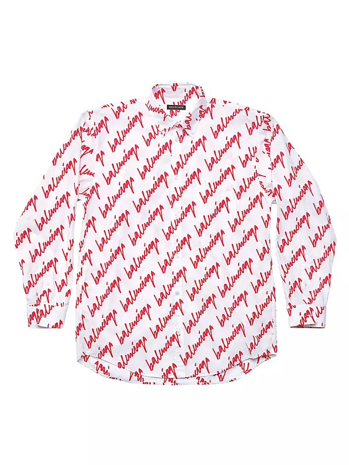 

Рубашка большого кроя Scribble Balenciaga, белый