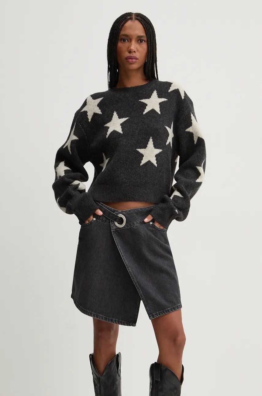 

Свитер Tommy Jeans из смесовой шерсти, черный