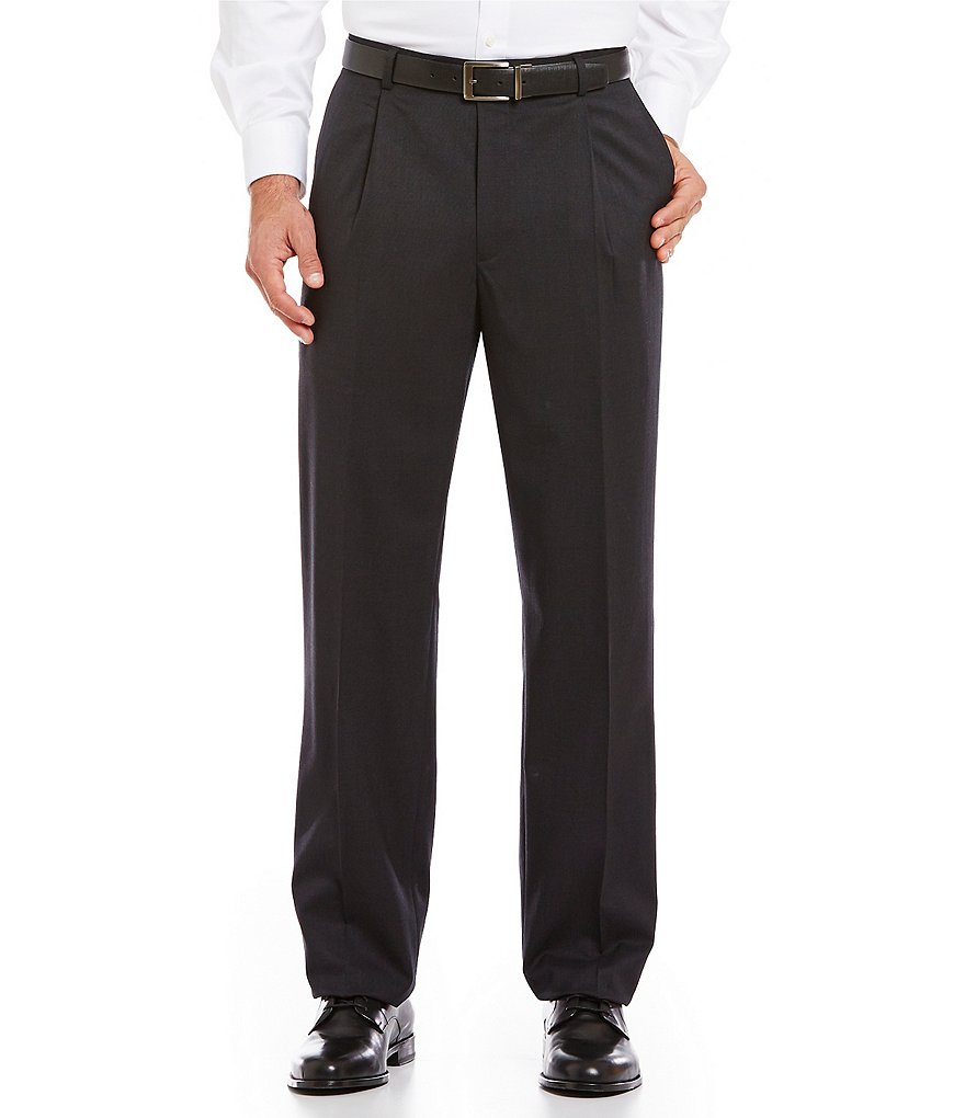 Hart Schaffner Marx Классические классические брюки обычного кроя Chicago с одинарными складками, черный