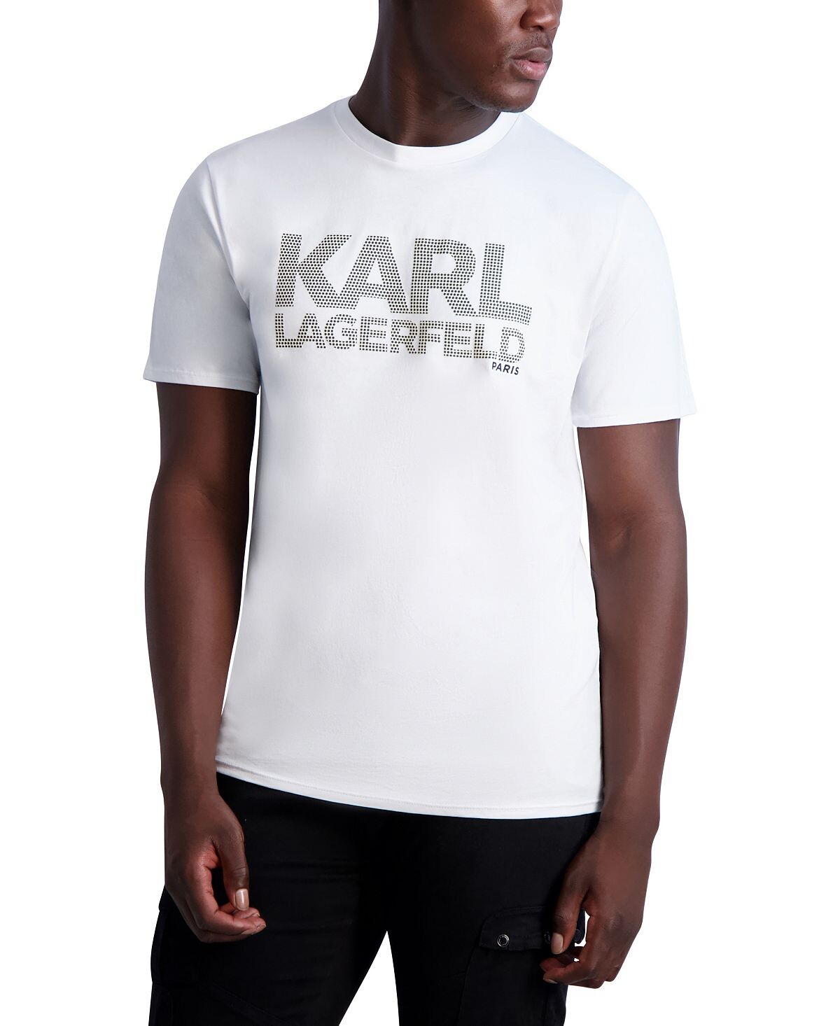 

Мужская футболка с круглым вырезом и короткими рукавами с логотипом KARL LAGERFELD PARIS