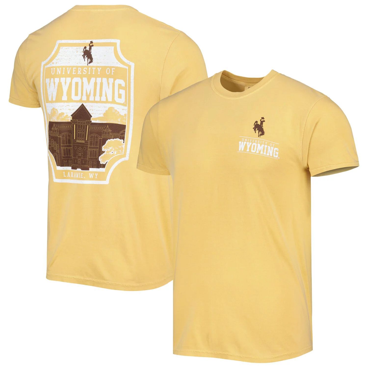 Мужская золотая футболка Wyoming Cowboys с логотипом Campus Icon