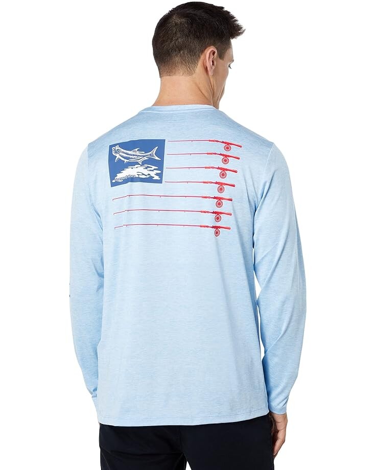 

Футболка Vineyard Vines Long Sleeve Tarpon Rod Flag Harbor, синий