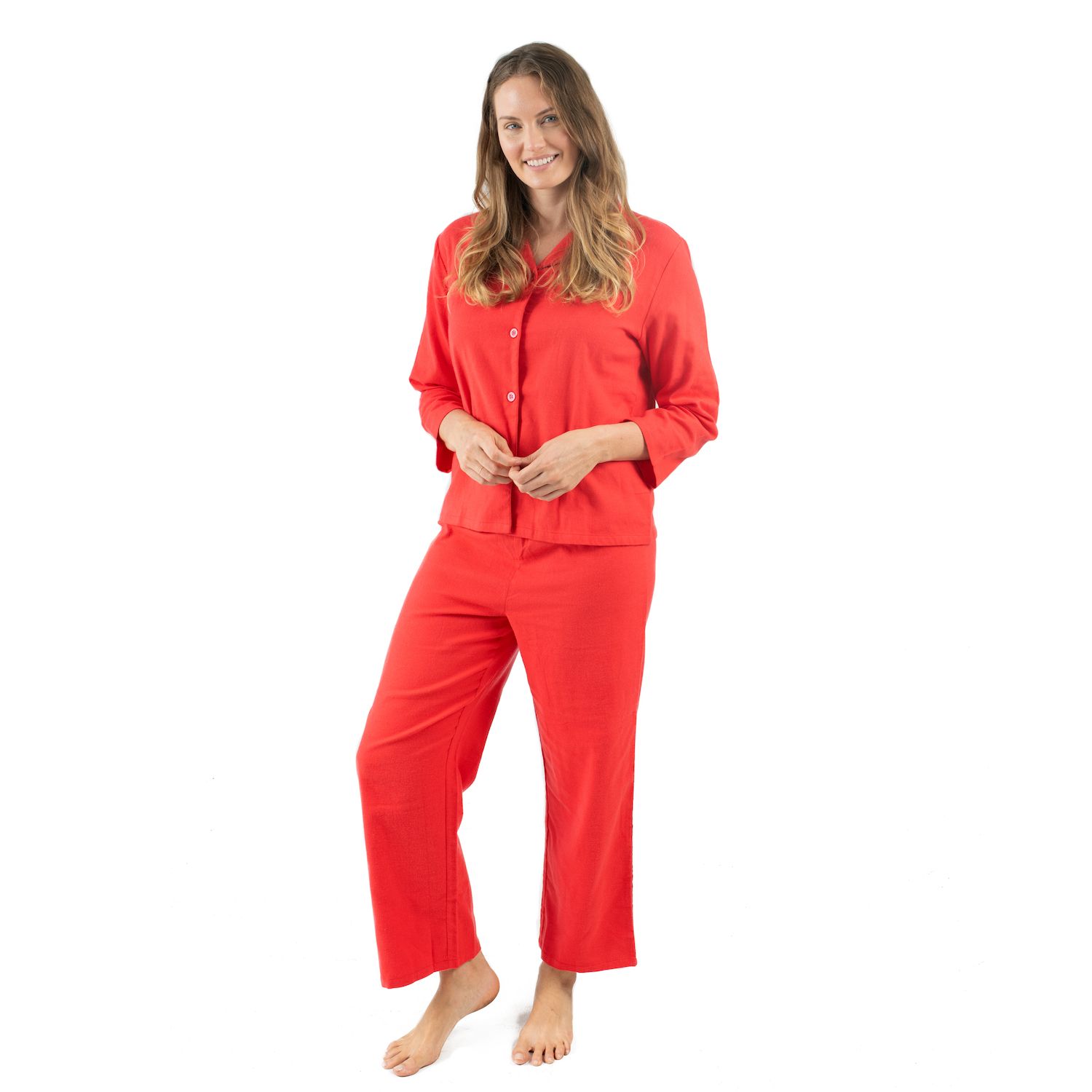 Женская фланелевая пижама из двух частей Leveret Leveret, красный