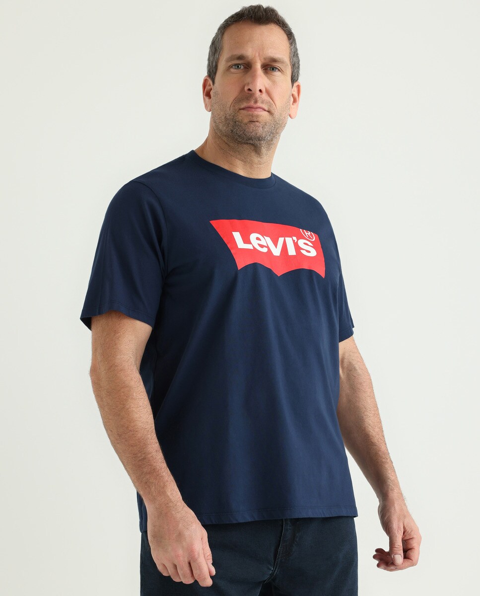 футболка с короткими рукавами vlone x juice wrld 999 синяя Мужская темно-синяя футболка с короткими рукавами больших размеров Levi's, индиго