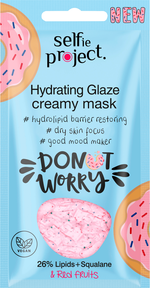 Маска для лица Donut Worry Hydrating Glaze Смываемая маска 10 г Selfie Project силиконовый чехол на honor 9s donut worry для хонор 9 эс