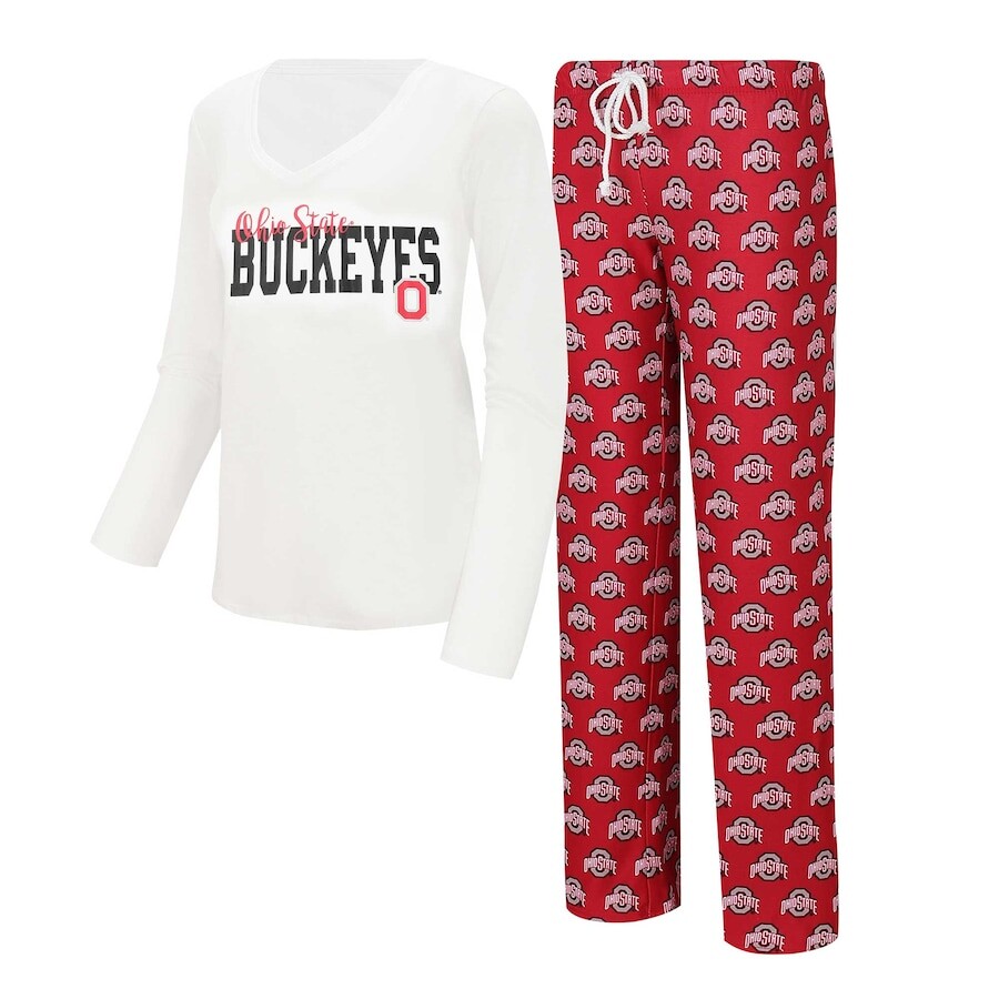 

Пижамный комплект Concepts Sport Ohio State Buckeyes, белый